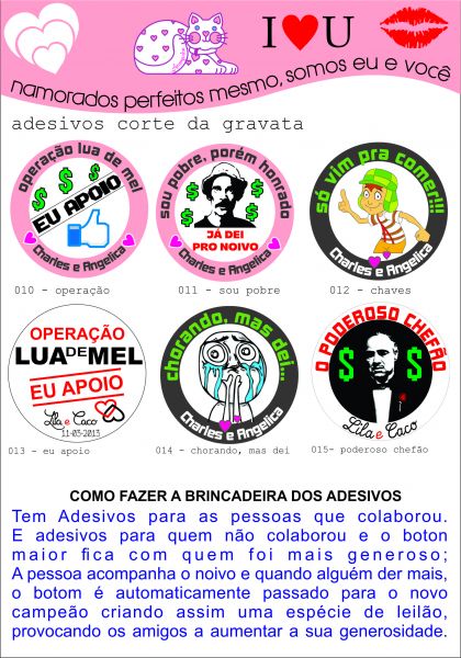 Adesivos para o corte da gravata