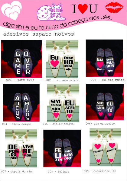 Adesivos para sapato dos noivos